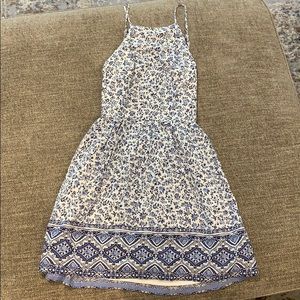 Blue and white spaghetti strap dress size medium